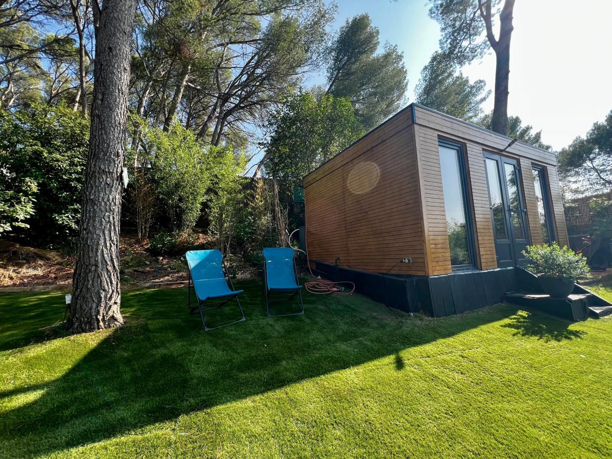 Charmant Studio Lodge Climatise Avec Jardin Et Vue Sur Le Pic Saint Loup Jacou ภายนอก รูปภาพ